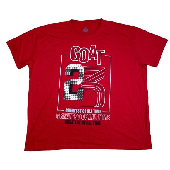 Launder‎ MJ 23 GOAT Shirt Mens 5XL Red Greatest Of All Time Jordan NBA Tee NWT - Picture 5 of 6